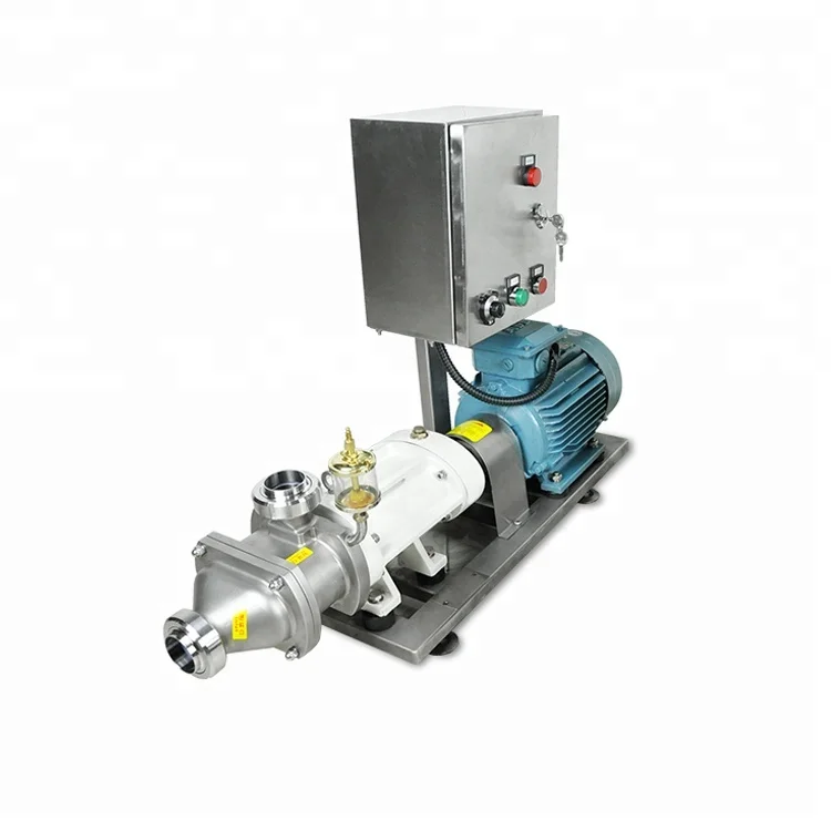 BOAO Sanitary SS304 SS316L Double screw pump for high viscosity liquid High Pressure self priming pump with hopper funnel