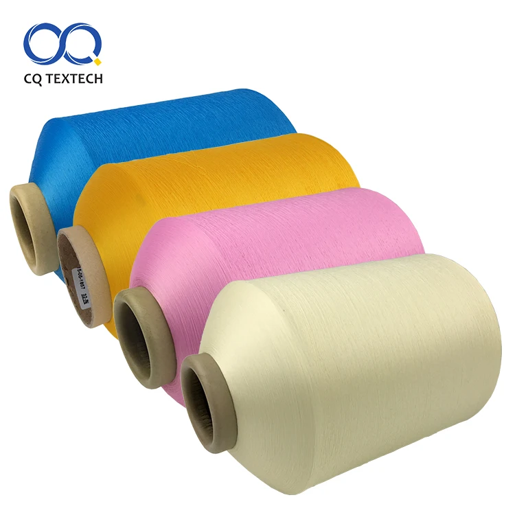 
100% Polyester Semi Dull Dyed Color Twist yarn for knitting fabric, label, seamless knitting 