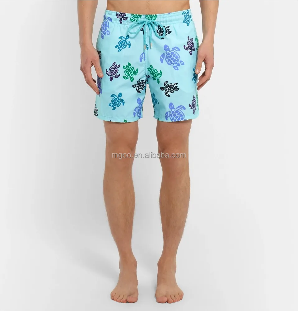 Length Printed Swim Shorts Lightweight Quick Drying Super Soft Mesh Elasticated Drawstring Waist Swim Trunks