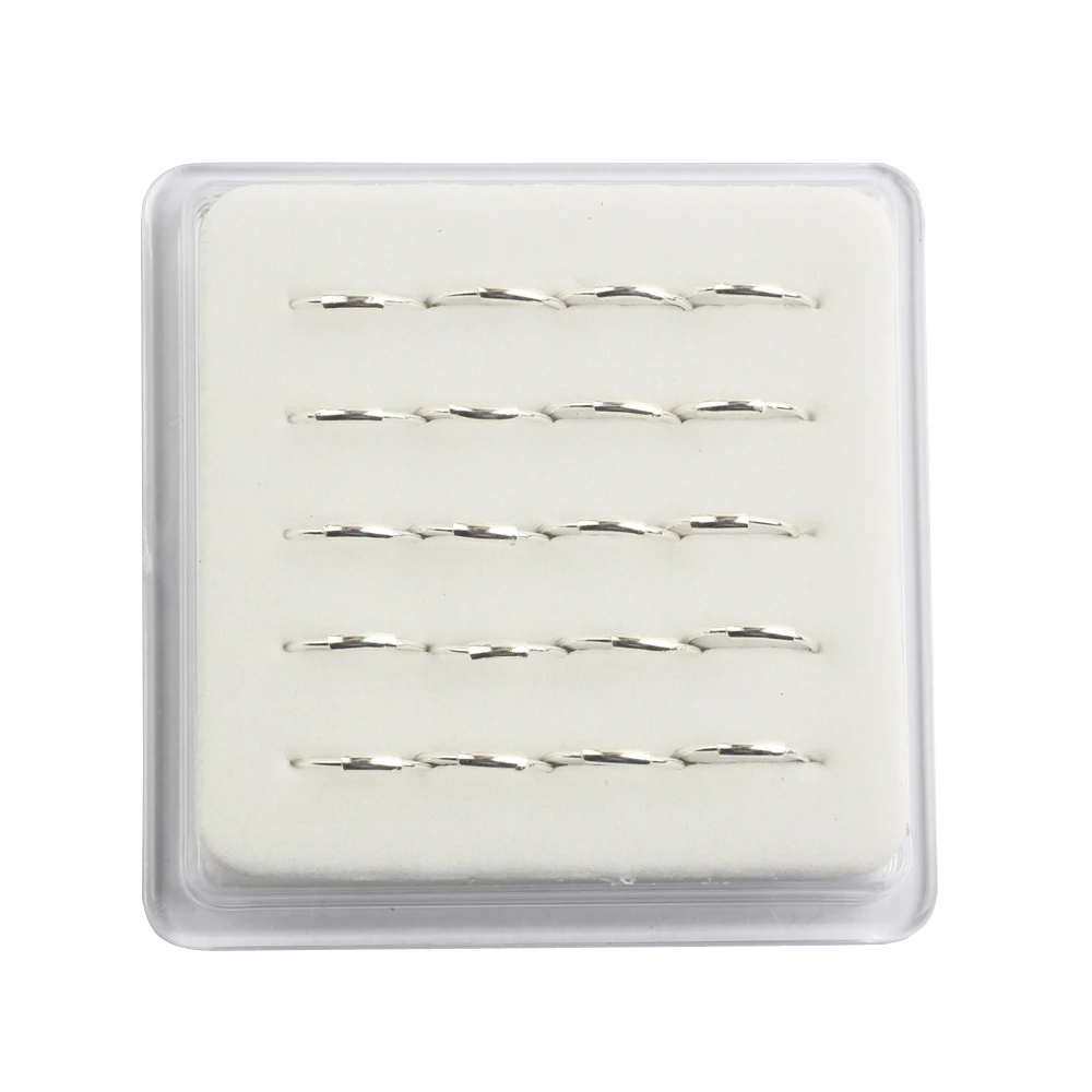 Hot Sale 925 Sterling Silver 20pcs/box Nose Hoop Plain straight 22g*8mm oring silver nose stud