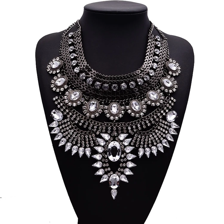 NK-189011 Boho Statement Necklace Fashion Gold Bohemian Indian Jewelry for Women Big Ethnic Costume Jewelry
