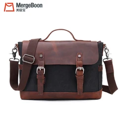 Design retro genuine leather computer laptop briefcase men