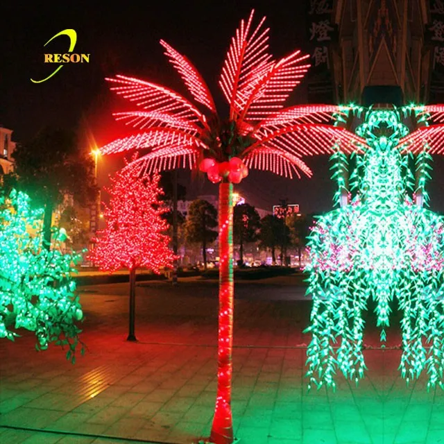Outdoor LED Palm Tree Lights RGB Color Changing with Controller IP65 Christmas Available