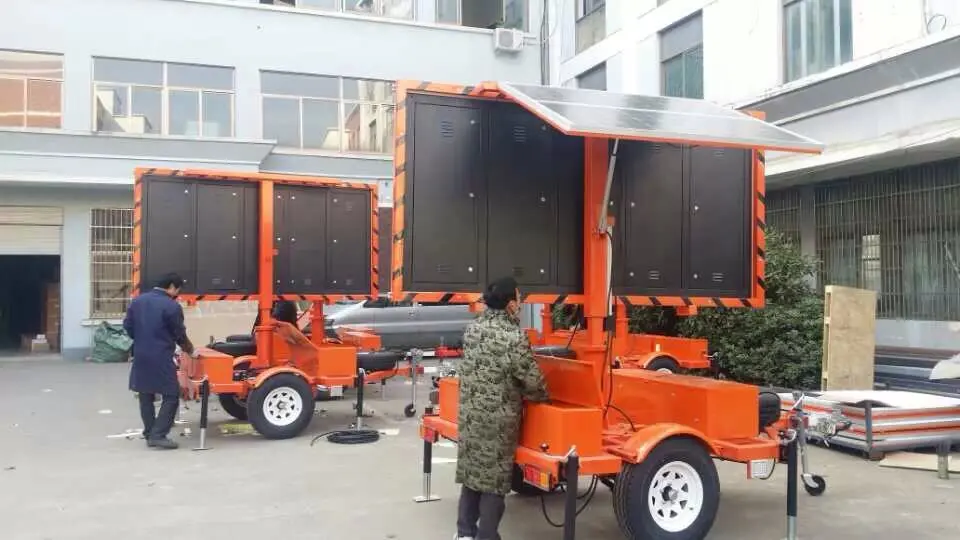 VMS solar Traffic LED signs trailers, VMS trailer, Full color or single color of OEM size manufacture