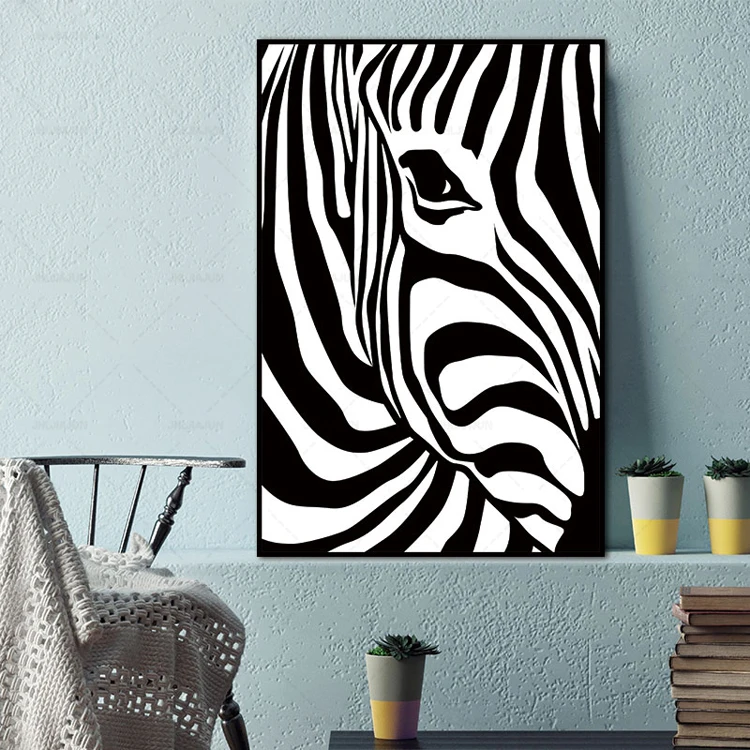 Realism Black&White Animal Art Animal Picture Nursery Home Decorative Painting