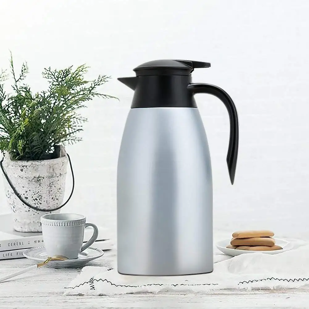 Insulated Coffee Pot Double Wall Stainless Steel 2L Coffee & Tea Sets Vacuum Insulated Custom Packing Acceptable Normal Size