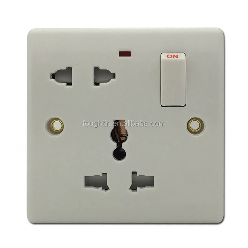 Electric switch 13A 250V 5pin multi function switched socket