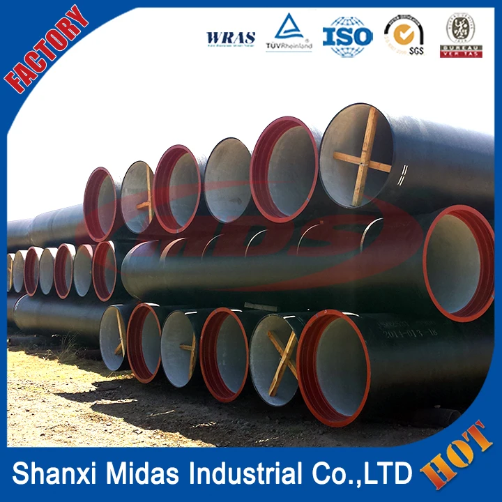 ISO2531 Цемент выстроились Высокопрочного Чугуна Трубы K9 для Питьевой воды