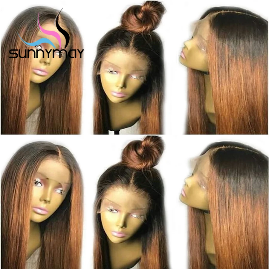 
Sunnymay T1b/30 Lace Front Human Hair Wigs Remy Hair Glueless Straight Lace Front Wigs With Dark Roots Pre Plucked 
