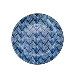 Japanese style daily creative tableware sushi salad dessert geometric pattern round ceramic plate for hotel home restaurant