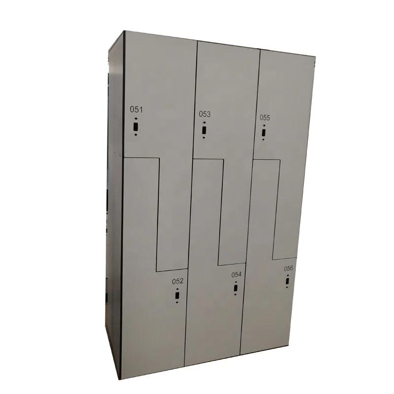 Change Room Closet In Wooden Panel Compact Laminate Spa Storage Locker with Z-Shaped Door HPL Lockers On Sale