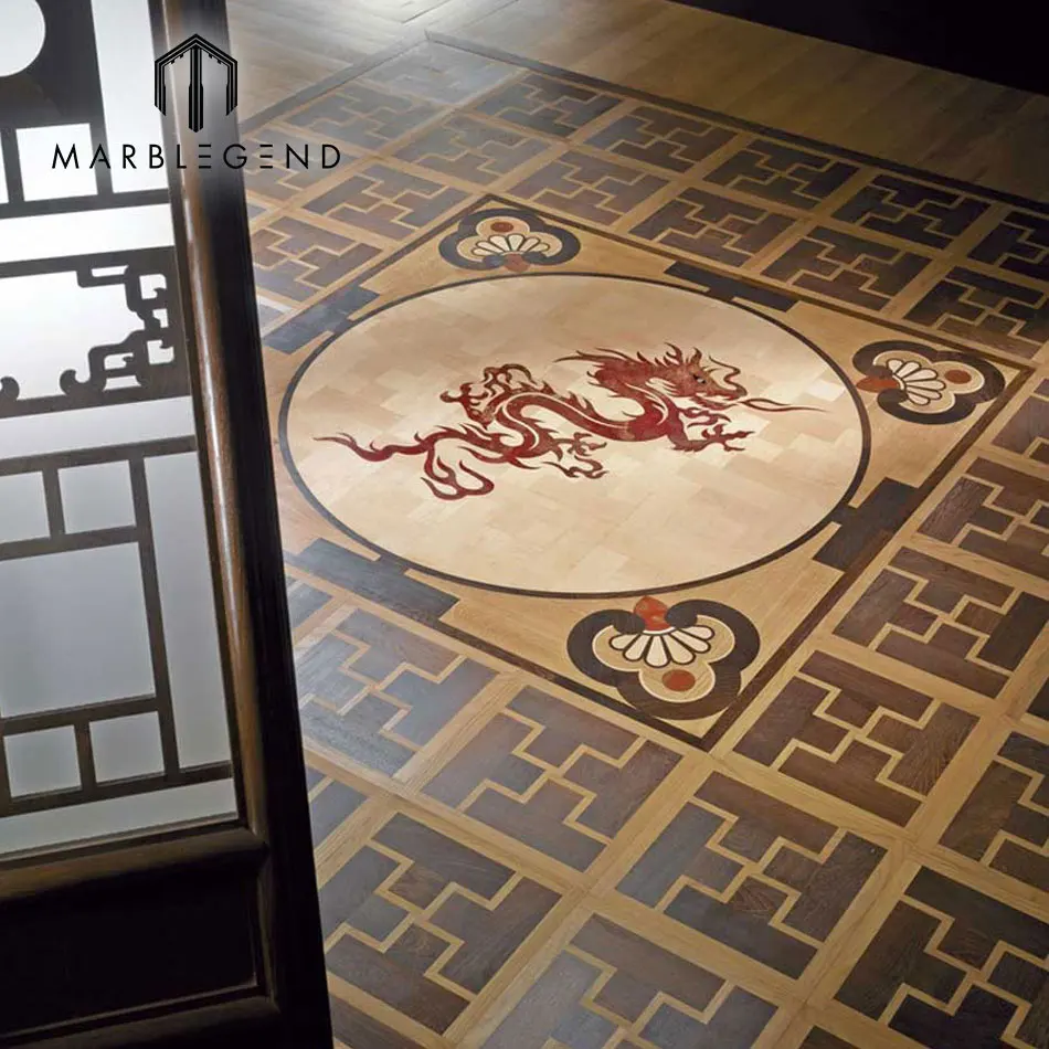 Пользовательский красивый деревянный паркет, дизайн, деревянная инкрустация