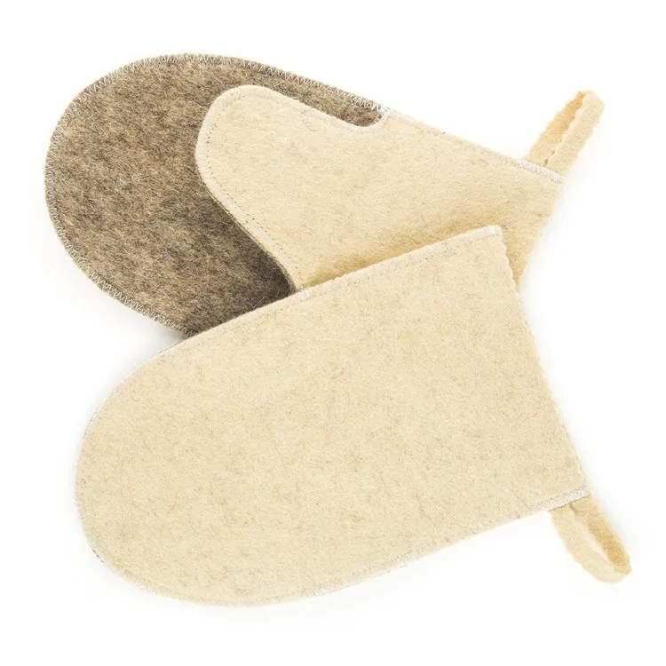 
Варежки для сауны из 100% шерсти и войлока, вышитая русская баньская перчатка  (60766472668)