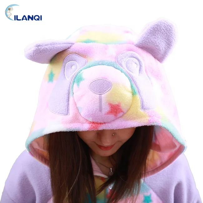 
High Quality Plus Size Polar Fleece Animal Pajamas Star Panda Onesie For Adults 