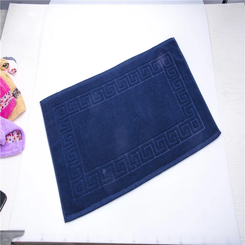Wholesale Custom Jacquard Logo Plain Coloured 100% Cotton Hotel Bath Mat, Floor Mat Towel