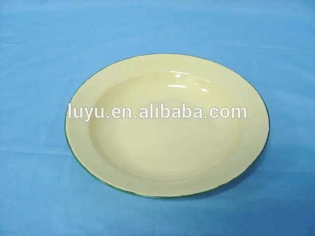 enamel food dishes and soup plate