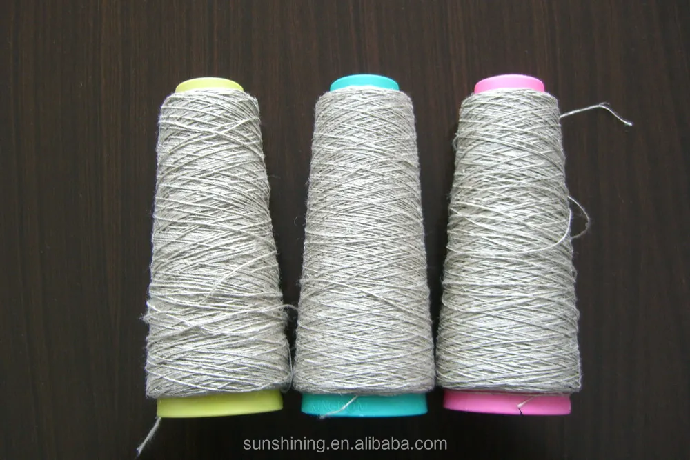 100% natural linen yarn Flax yarn 14NM raw, semi-bleached, short fiber, long fiber wet spun, dyr spun