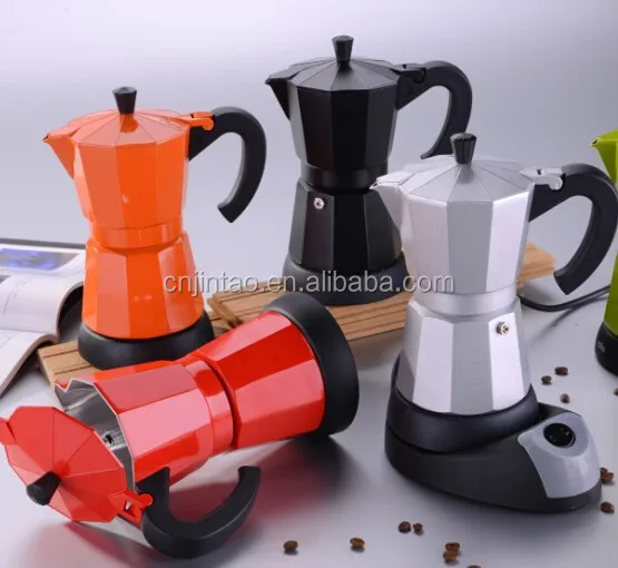 
JK41401(221) All Aluminum Ten horns colorful Electric espresso coffee maker 