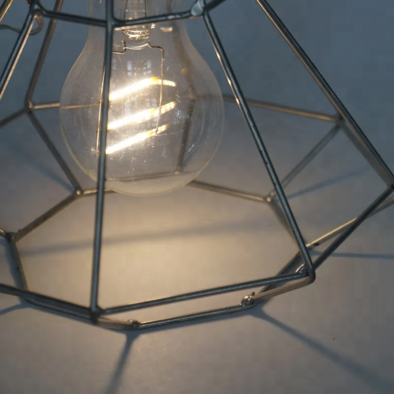 Battery Operated Vintage Decorative Cage LED Pendant Light