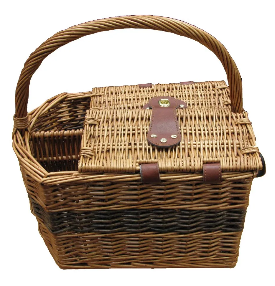 
wicker picnic basket for 2 person 
