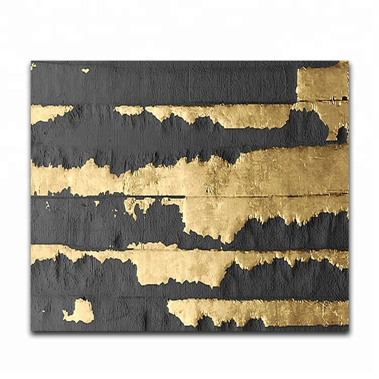 Abstract art picture on canvas with gold foil for wholesale