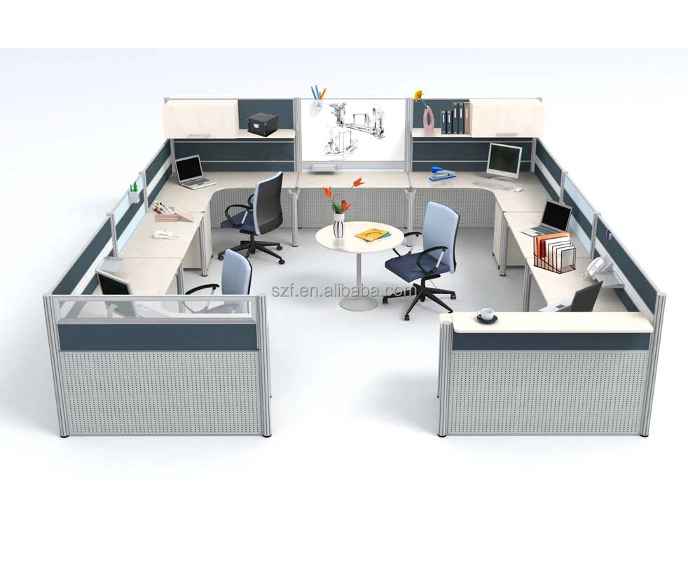 Modern Wooden Chinese manufacturer H shape office workstation design layout system (SZ-WSA101)