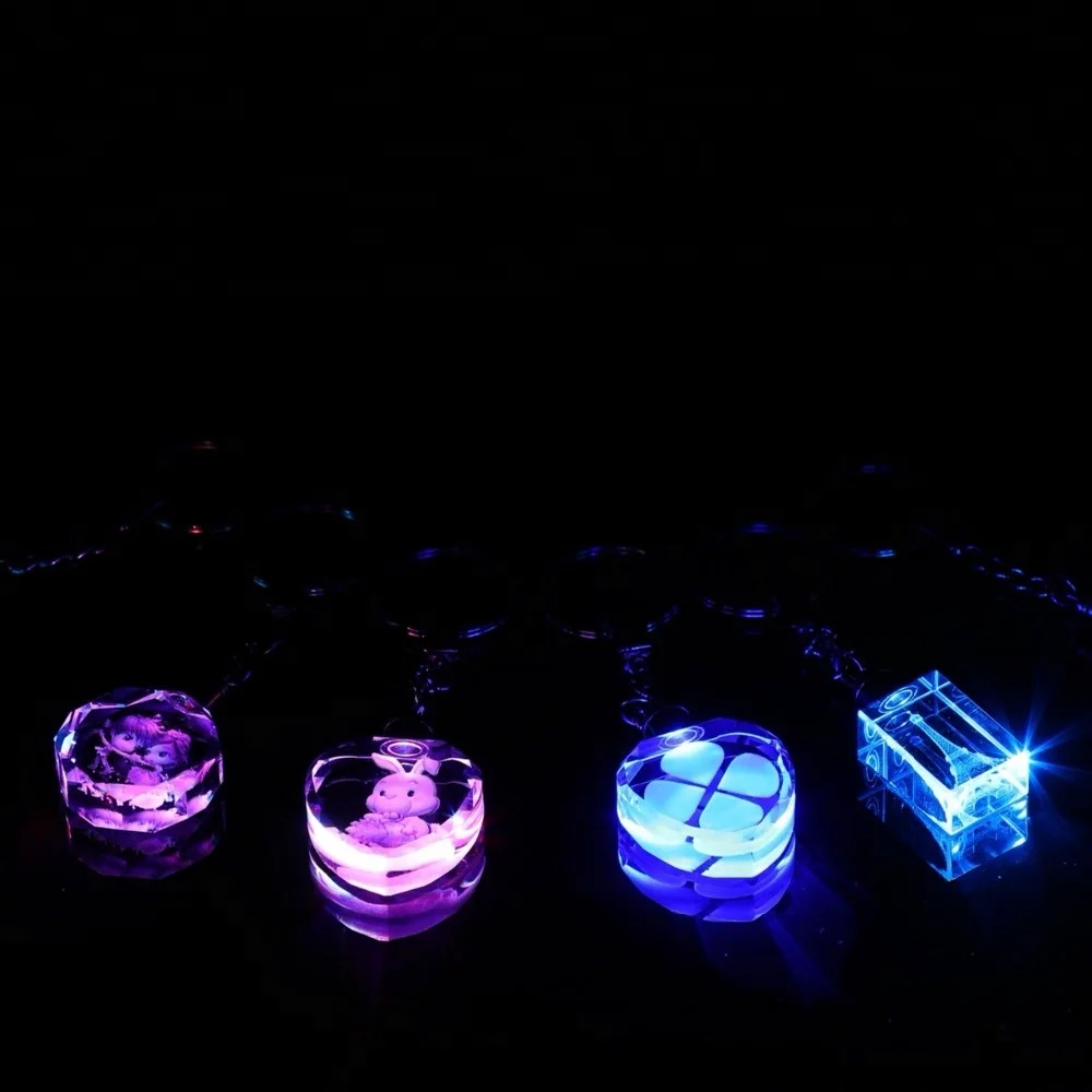 
China manufacturer wholesale custom Led crystal keychain 