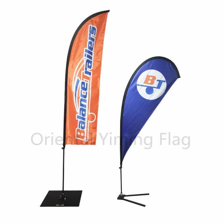 
Hot Sale Feather Flying Teardrop Outdoor Sail Fiberglass Pole Beach Flag Banner 