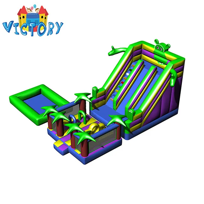 PVC material inflatable slide bouncer/Factory direct supply inflatable jumping castle with pool/inflatable toys games
