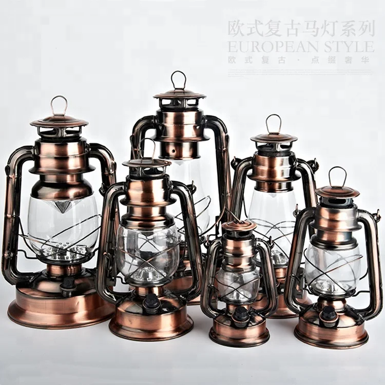 Outdoor lighting Metal Christmas festival decorative rechargeable led camping light oil lantern kerosene lantern