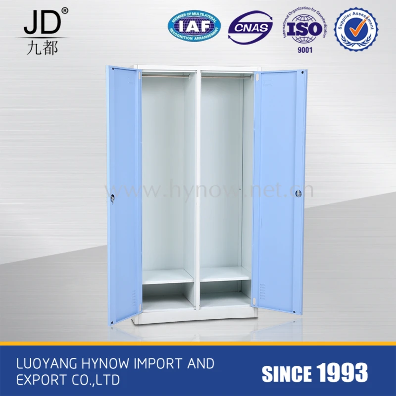 Steel Locker Modern Bedroom Furniture for Gym 2 Door Metal Wardrobe Clothes Cabinet Godrej Almirah Metal Clothes Amoires