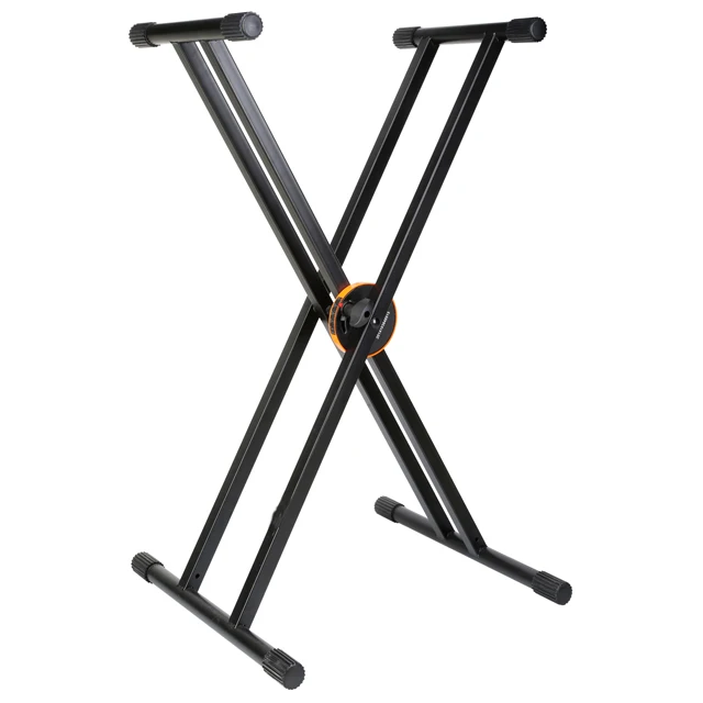 Soundking Thick Steel Double X Adjustable Foldable Keyboard Stand Black (60842457886)