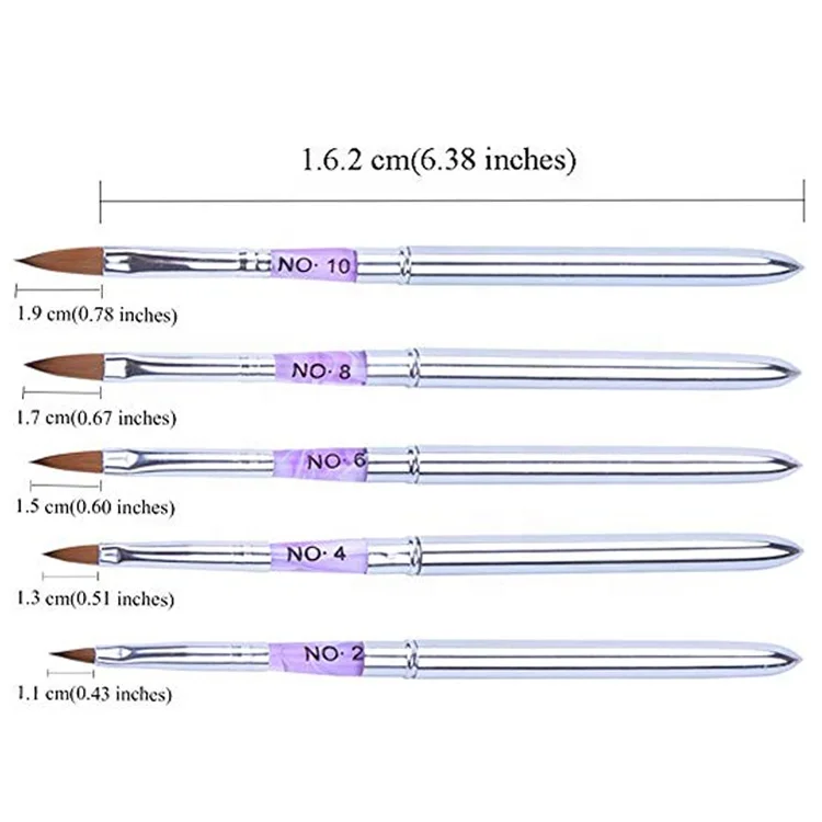 Professional Pure Kolinsky Hair Nail Art Detachable Brush For Acrylic Powder Carving Nail Paint Design Acrylic Brush For 3d Art