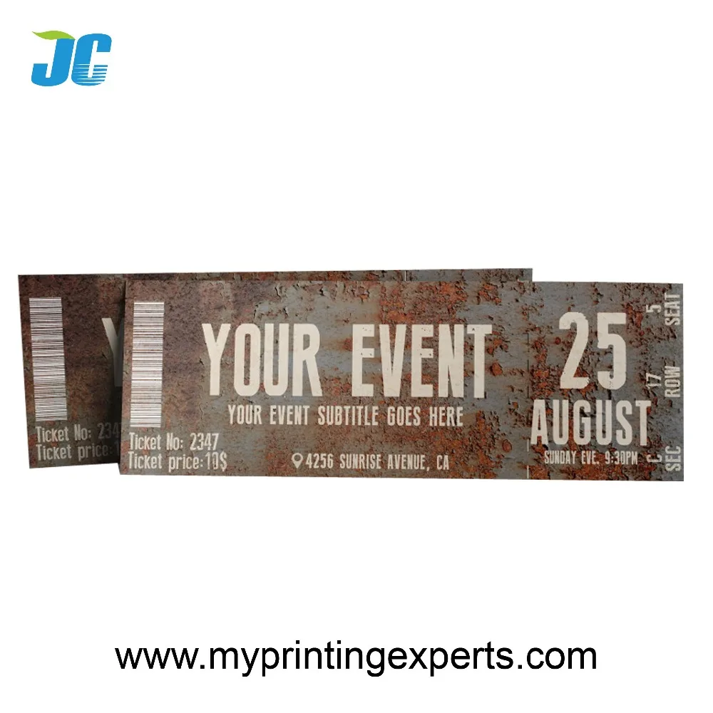 Печать билета на события против подделок со штрих-кодом