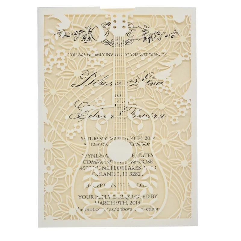quinceanera invitations guitar wedding invitation cards models laser cut unique invitation card wedding