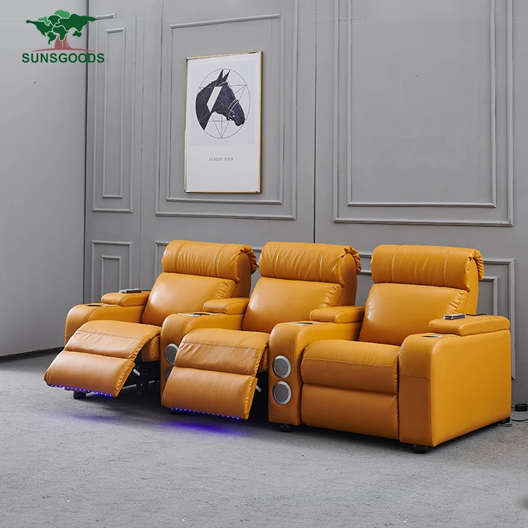 
Home theater system lazy boy leather recliner sofa,yellow leather recliner sofa 