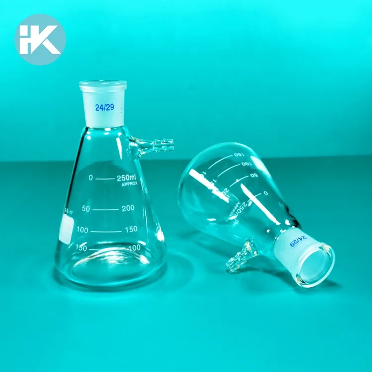 
Huke Factory deirect Customized Laboratory Borosilicate 3.3 Filtering Flask With Side arm Socket  (60821864678)