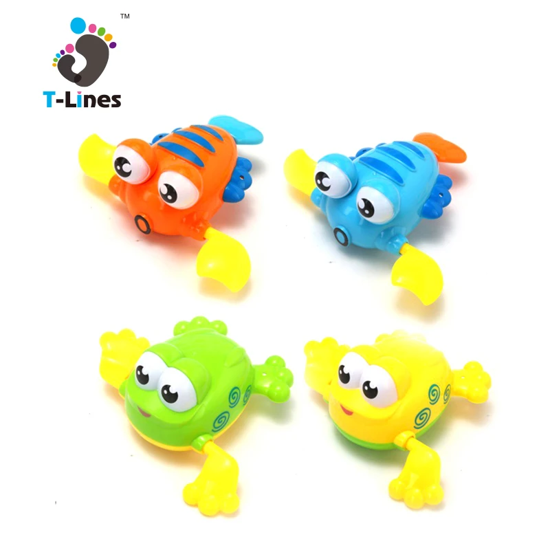 Plastic lobster and frog floating baby wind up bath toy