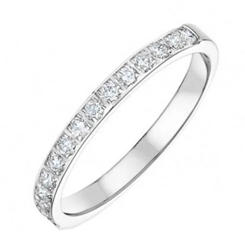High quality palladium 950 half eternity diamond ring for women