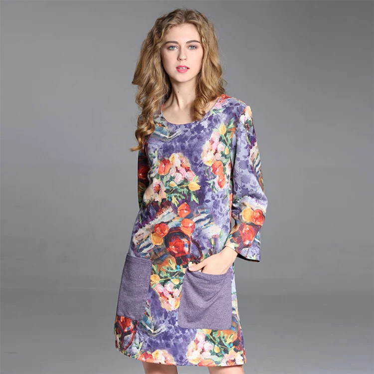 ODM Cheap new fashion colorful high quality graphic cloths dress women