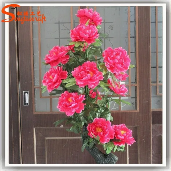 Большой торговый центр искусственный цветок посадка розовые цветочные деревья большой пион Цветочное дерево