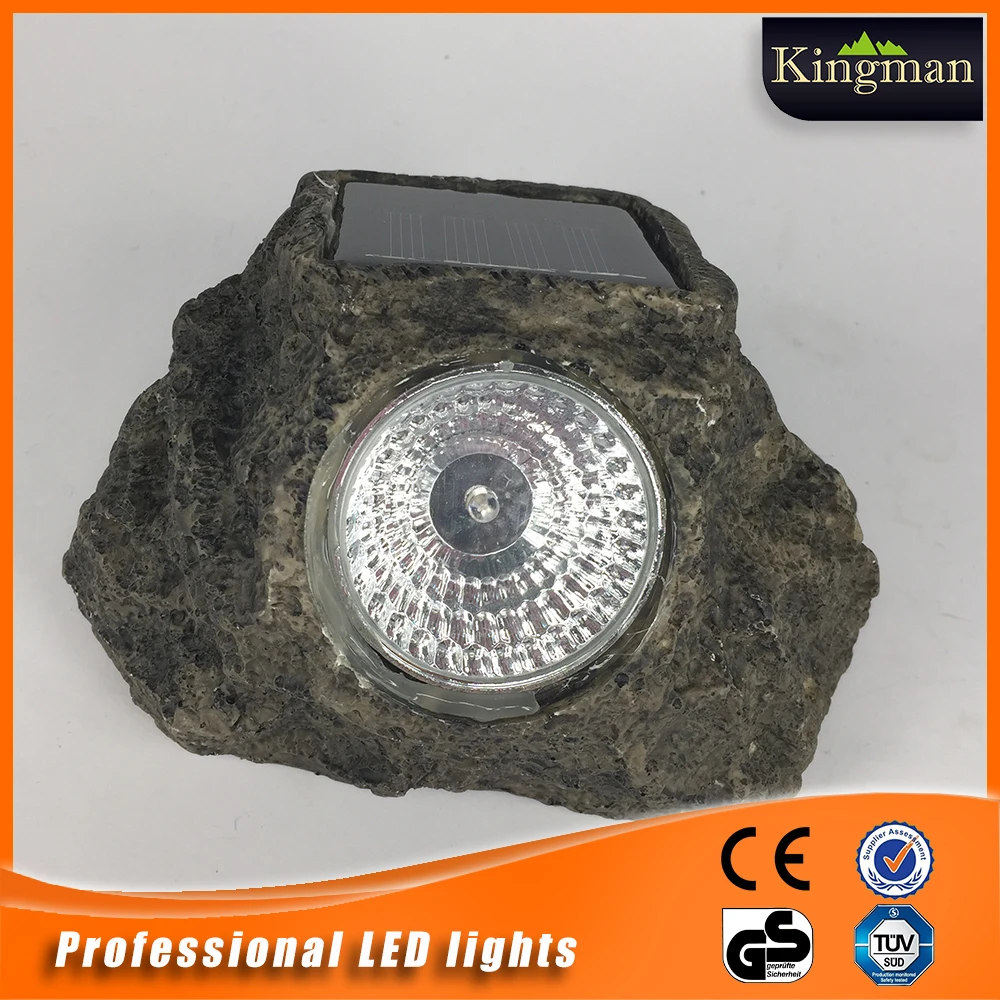 2015 newest and hottest solar light manufacturer led stone light/polyresin rock solar garden light/resin solar light