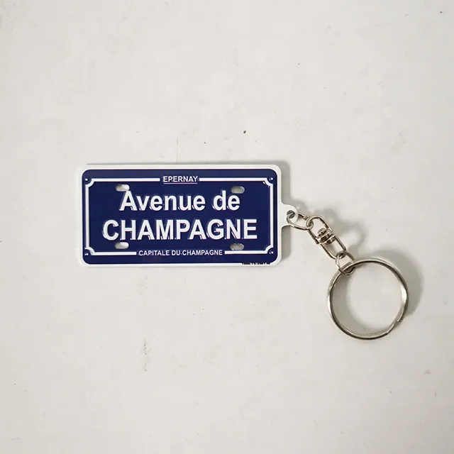 Hot sale USA souvenir embossed letter 3*6.5cm metal aluminum keychain