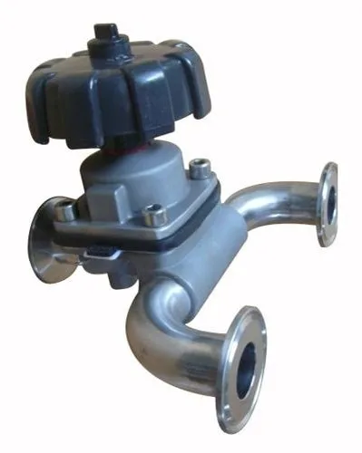 
SS316L Food Grade Manual Straight Manual T-type 3 way Sanitary Diaphragm Valve 