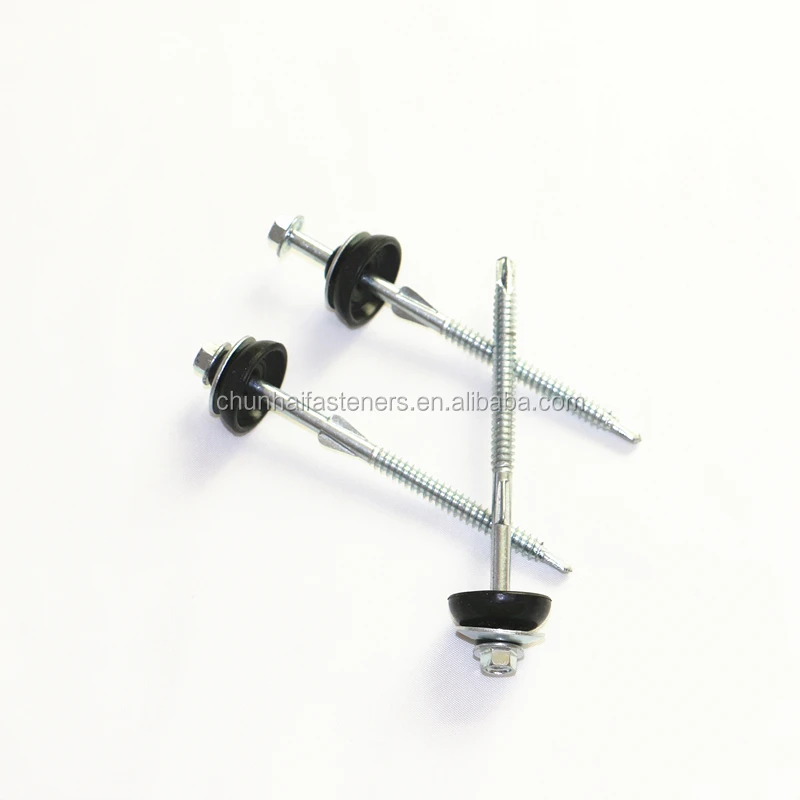 
Recessed hex flange Head Self Drilling Screw with Wing on Shank BSD Thread 3# Point BAZ Rubber Washer Fibre Cement Board screw 