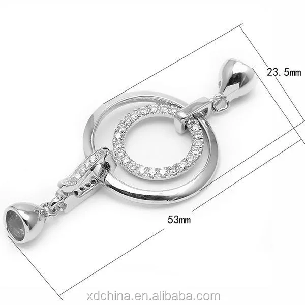 XD S1428 fine 925 sterling silver two rings with end caps necklace clasps