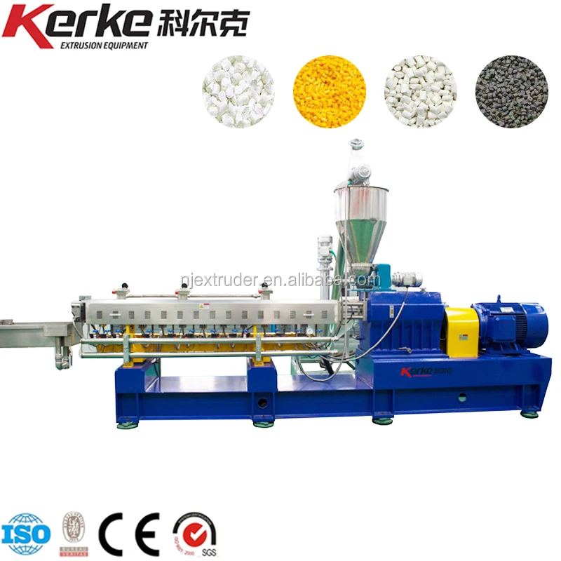 Twin screw plastic extruder ABS PA PC PE graphite glass fiber granulator line