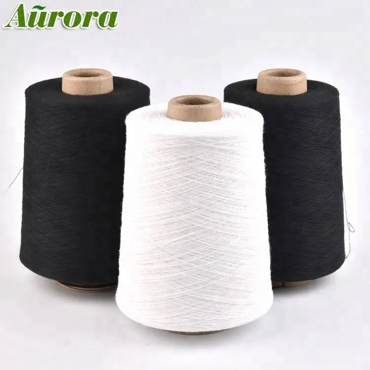 NE30/1 Raw white 65/35 polyester market cotton waxed knitting yarn conductive yarn for circular knitting yarn