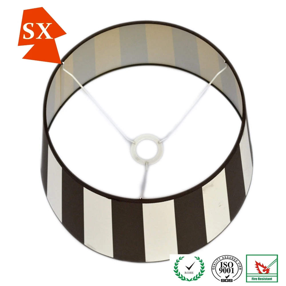 
Striped ribbon TC fabric desk lampshade 