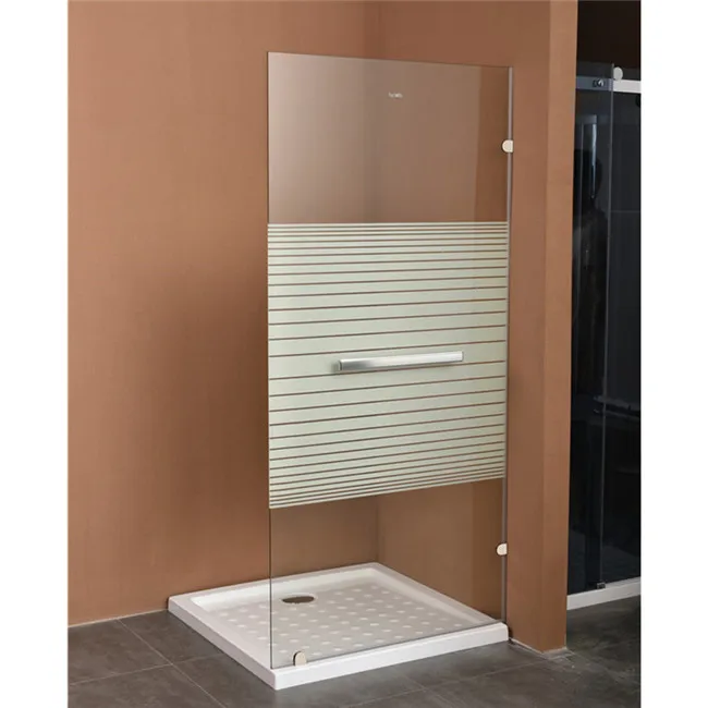 Modern Design 6mm 8mm Frosted Tempered Glass Panel Shower Screen Walk-in with Framed Matte Black Aluminum Profile for Hotels